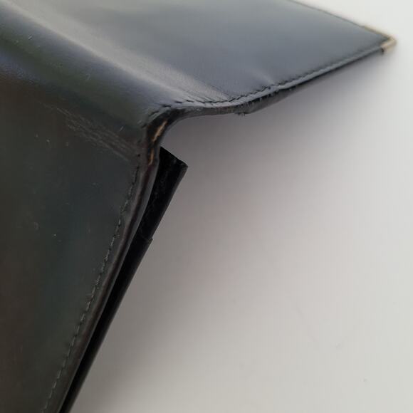 Dunhill Designer Checkbook Card Slim Bill Holder Wallet Black Bifold Leather - Picture 12 of 12